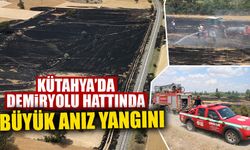 Kütahya'da demir yolu hattında büyük anız yangını