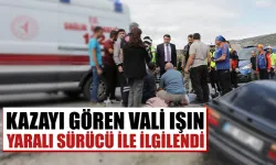 Kütahya Valisi Işın, kazazede ile ilgilendi