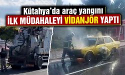 Kütahya’da seyir halindeki otomobil yandı