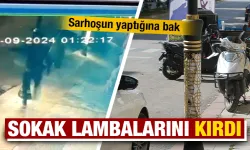 Kütahya’da alkollü şahıs sokak lambalarını kırdı