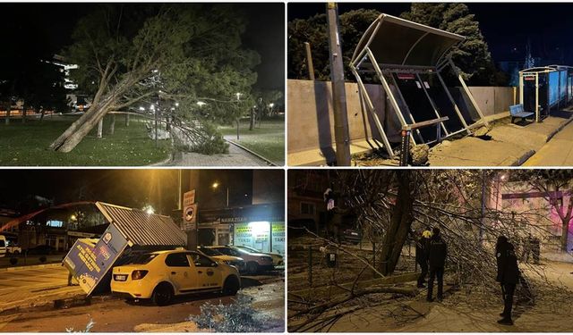 Bursa’da kuvvetli fırtına hasara yol açtı