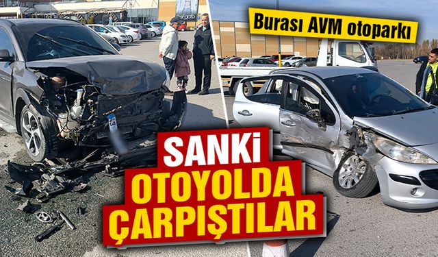 Kütahya’da alışveriş merkezi otoparkında kaza