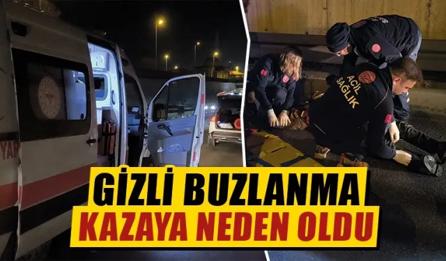 Kütahya’da gizli buzlanma yüzünden motokurye kaza yaptı