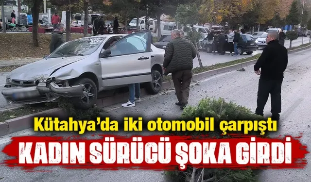 Kütahya’da iki otomobil çarpıştı, yaralılar var