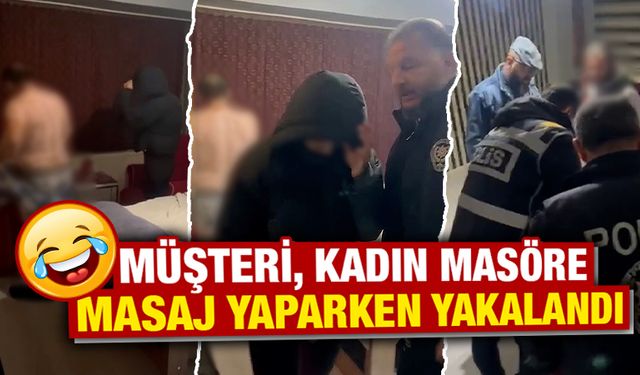 Kütahya'da müşteri masöre masaj yaparken yakalandı