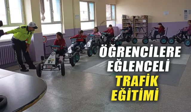 Kütahya’da öğrencilere eğlenceli trafik eğitimi