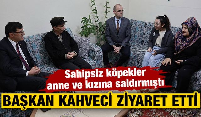 Kütahya Belediye Başkanı Kahveci’den köpeklerin saldırdığı anne ve kızına ziyaret