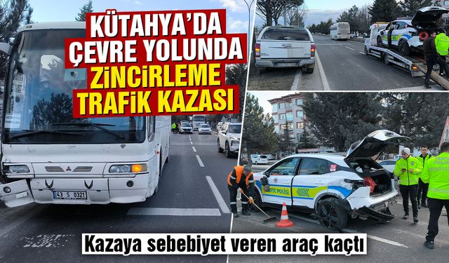 Kütahya’da çevre yolunda zincirleme trafik kazası