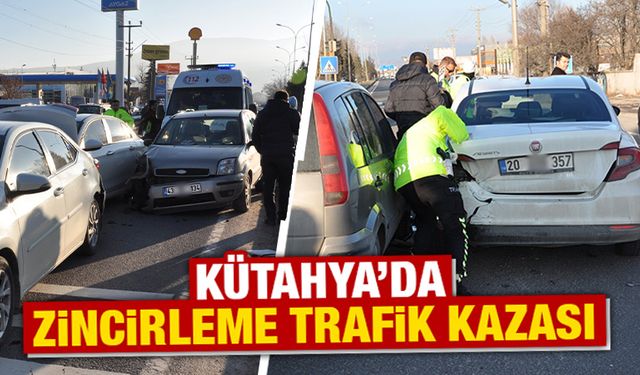 Kütahya’da zincirleme trafik kazası, 1 yaralı