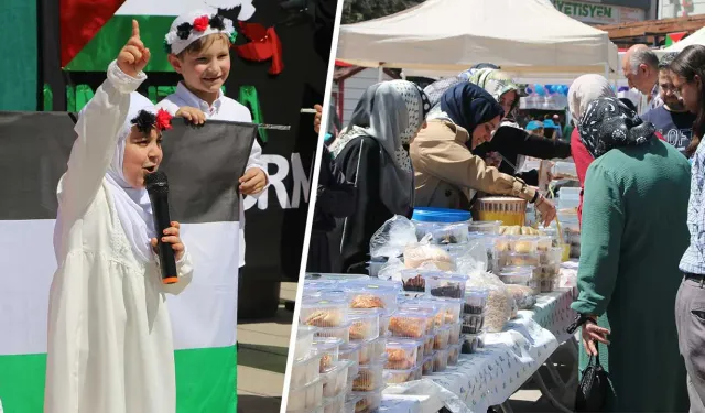 Kütahya’da 4-6 yaş öğrencilerinden Filistin kermesi
