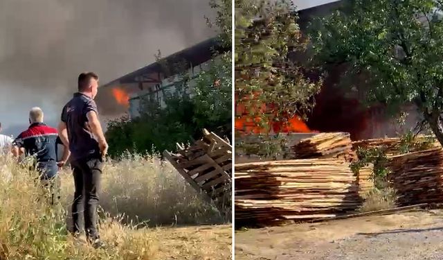 Kütahya’da palet fabrikasındaki yangın korkuttu