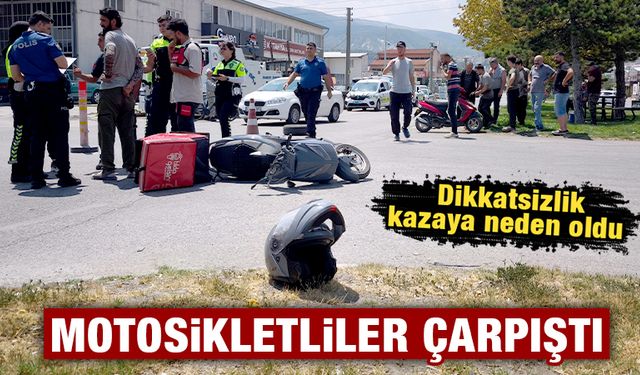 Kütahya'da motosikletler çarpıştı, 2 yaralı