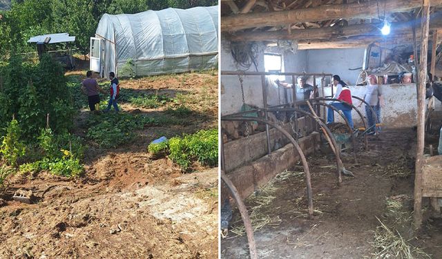 Simav’ın Esenbağ Köyü’nde sel sonrası zarar tespit çalışması