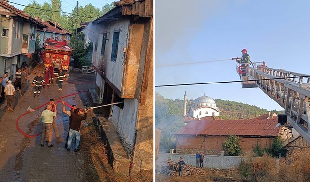 Altıntaş Yeşilyurt Köyünde çıkan ev yangını söndürüldü