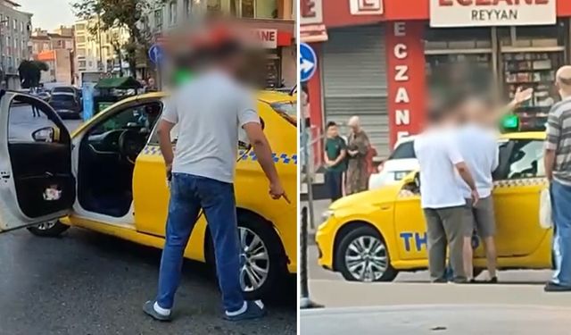 Esenler’de taksi şoförü ile servis şoförü kavgası kamerada