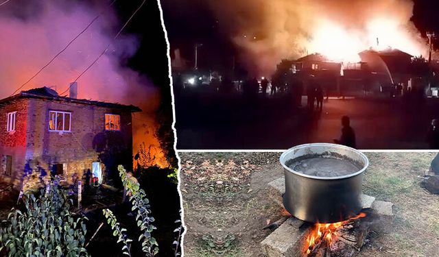 Kütahya'da pekmez ateşinden az kalsın mahalle yanıyordu