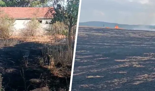 Kütahya’daki anız yangını eve sıçradı