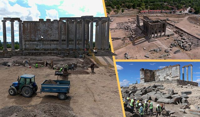 Kütahya’daki tapınağın kayıp parçaları toprak altında bulundu