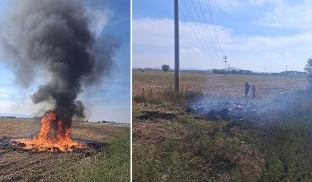Kütahya Aslanapa’da Plastik Boru Yakımı Yangına Neden Oldu