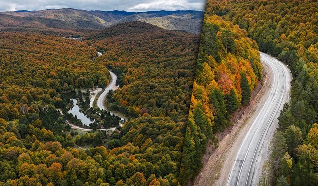 Kütahya’da Domaniç Dağlarında renkler Sonbahar’a döndü