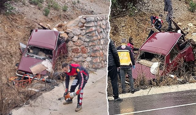 Kütahya'da otomobil istinat duvarına çarptı: 2 ölü