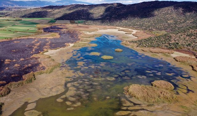 Aydın’daki Azap Gölü neredeyse tamamen kurudu
