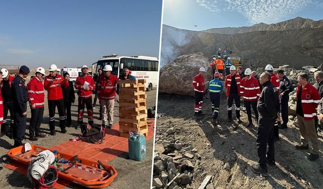 Kütahya Tavşanlı’da GLİ’de heyelan tatbikatı