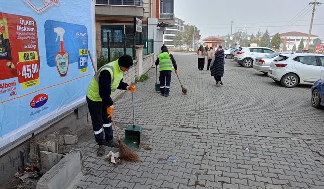 Kütahya Bahçelievler Mahallesi’nde yaprak temizliği