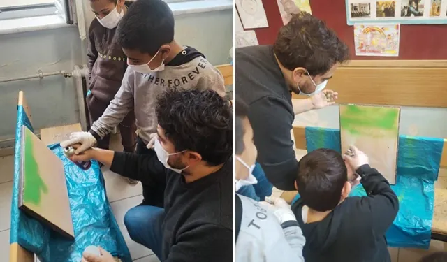 Kütahya Simav’da özel öğrenciler okullarını güzelleştirdi