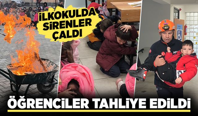 Kütahya’da ilkokulda deprem tahliye tatbikatı