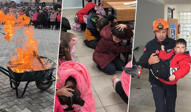 Kütahya’da ilkokulda deprem tahliye tatbikatı