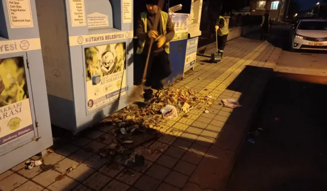 Kütahya’da mıntıka ve yaprak temizliği yapıldı