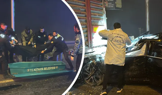 Kütahya'da otomobil tıra saplandı, 4 ölü