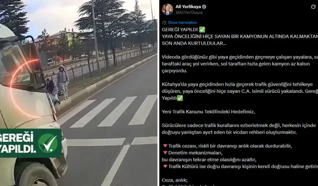 Bakan Yerlikaya’dan Kütahya’daki kamyon şoförü ile ilgili açıklama