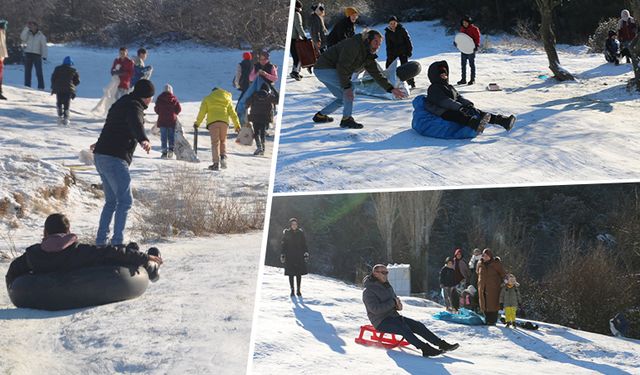 Kütahya’da karın keyfini çıkardılar