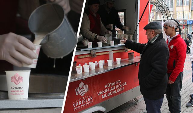 Kütahya’da Miraç Kandilinde sıcak salep ikramı