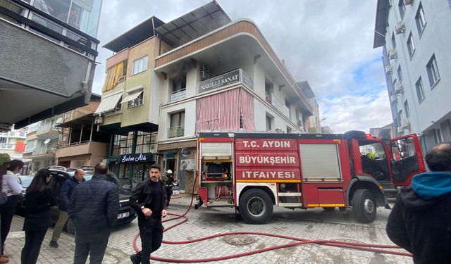 Nazilli’de kurs merkezinde çıkan yangın paniğe neden oldu