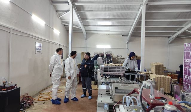 Kütahya Çavdarhisarda yumurtacı işletmeye mevzuat denetimi