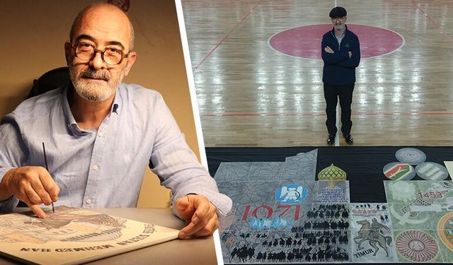 Kütahyalı çini ustası 27 metrelik çini esere Türk tarihini nakşetti