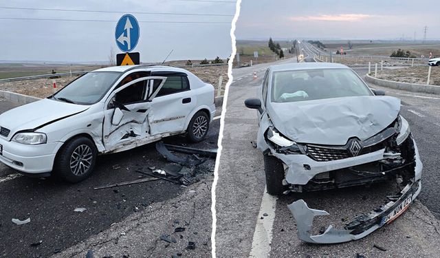 Kütahya’da iki otomobil çarpıştı, sürücüler yaralı