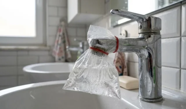 Kireçli musluklara poşetle pratik çözüm