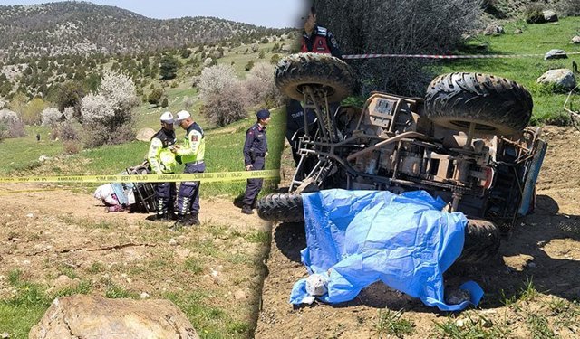 Kütahya'da devrilen ATV'nin kadın sürücüsü hayatını kaybetti