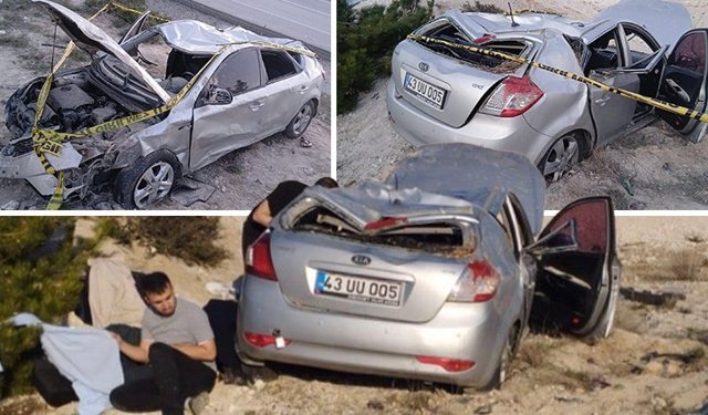 Kütahya’da otomobil takla attı, 3 genç yaralı