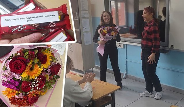 Kütahya’da velilerden, öğretmen ve öğrencilere sürpriz