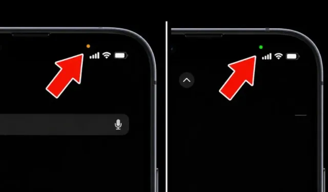 iPhone'daki yeşil ve turuncu noktanın farkı nedir?