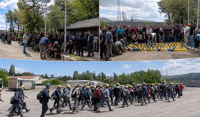 Kütahya'da maden işçilerinden "düzensiz maaş" eylemi