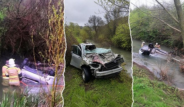 Kütahya'da otomobil Porsuk Çayı'na devrildi, ölü ve yaralı var