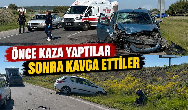 Kütahya’da yaralamalı kazanın ardından kavga çıktı