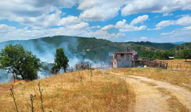 Kütahya'da köyde evde çıkan yangın ormana sıçradı