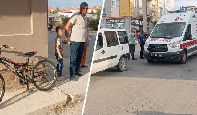 Kütahya’da hafif ticari araç, bisikletle çarpıştı
